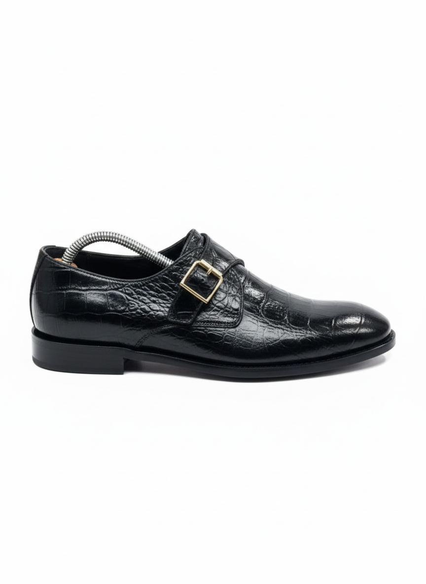 BLACL CROCODILE SIDE BUKLE